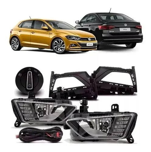 Farol Auxiliar Milha Polo Virtus 2018 à 2020 Com Drl Neblina  