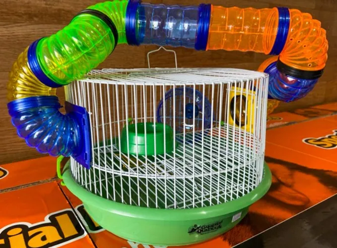 Gaiolas para hamster com tubos e rodinhas