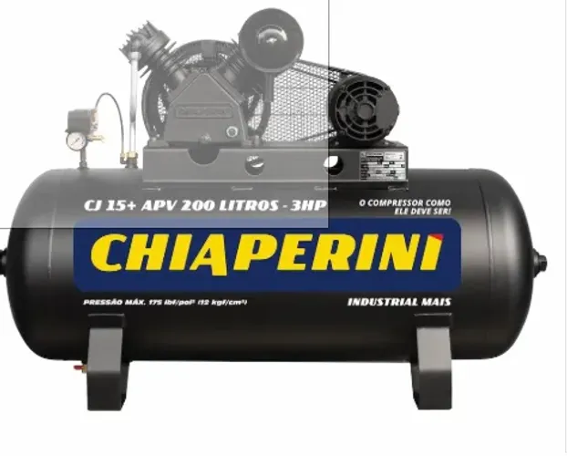 Compressor de Ar  15 Pés 200L 175 PSI 3HP Monofásico Chiaperini-15+200L/MONO