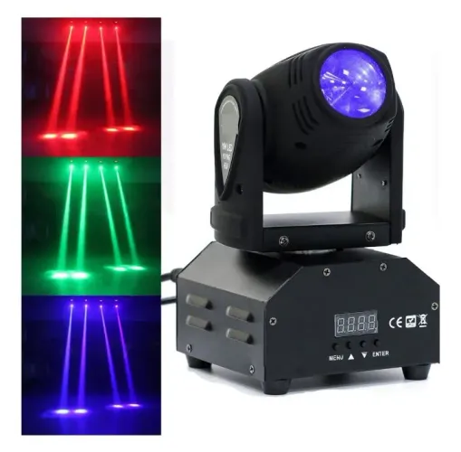 2 Projetores de Luz RGB com 3 Lentes - Iluminação para Festas