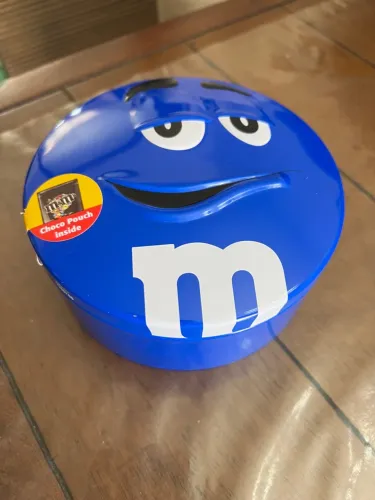Latas para colecionadores MMs azul vazia