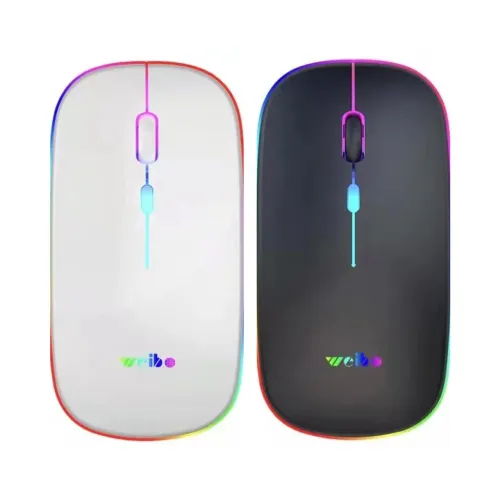 Mouse Sem Fio Weibo Recarregável Wireless Led Rgb Ergonômico