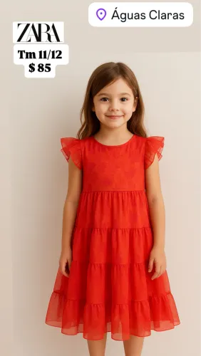 Zara vestido laranja no tule TAM 11/12 -