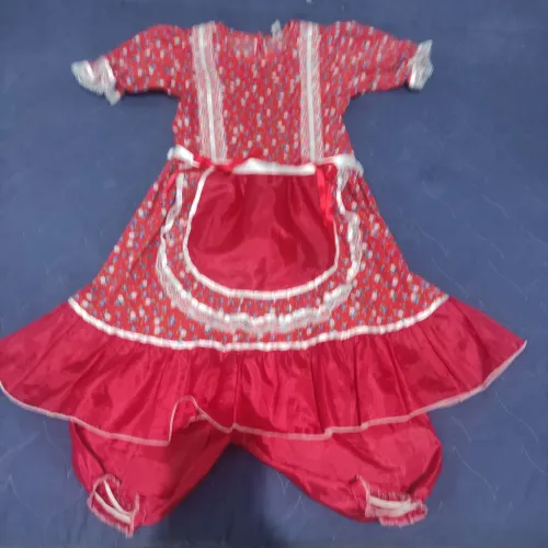 Vestido festa Junina Infantil Vermelha Tam 12