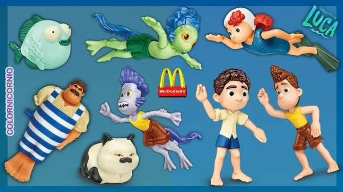 Coleção de brinquedos do filme Luca do McDonald's