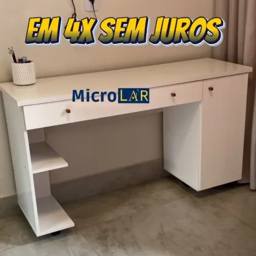 Escrivaninha com Gavetão Várias Cores 4x Sem Juros - 12 Meses de Garantia