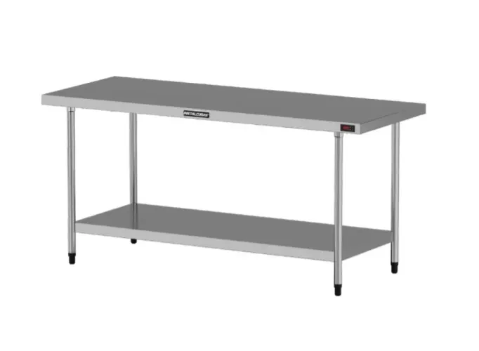 Mesa Inox Aquecida para Cozinha Industrial 1,80m x 0,70m - Metalcubas