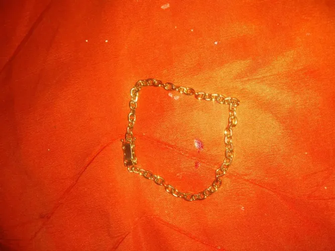 Pulseira masculina dourada com feixo cadeado*nova*!