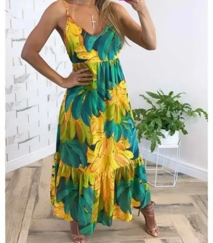 vestido Farm cropped banana degrade P