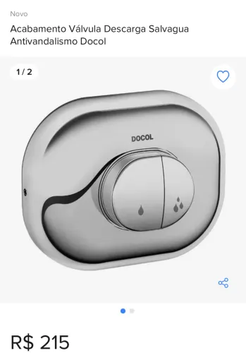Acabamento de descarga salva água antivandalismo DOCOL 