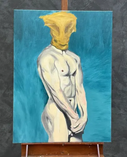 Quadro Nu masculino estilo moderno -Pintura a oleo