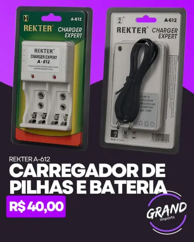 Carregador de Pilhas e Bateria 