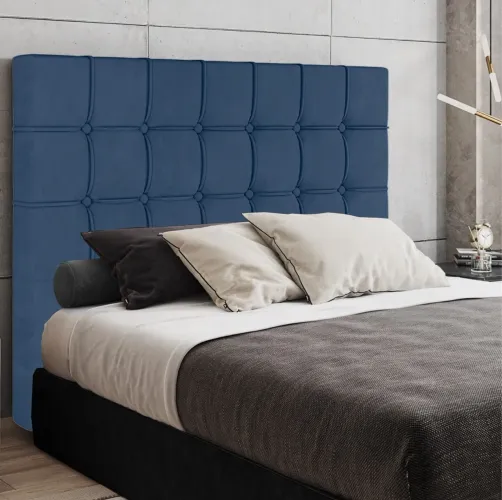 Cabeceira Casal Paris Suede Azul tt43