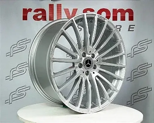 Jogo de Roda Mercedes Classe-C Prata Brilhante Borda Diamantado - 5x112 - 20x8,5 e 20x9,5