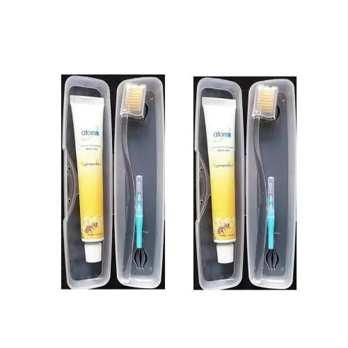 Escova de dente Coreana Kit viagem, pasta própolis e escova interdental 