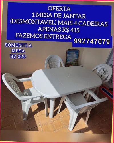 MESA JANTAR ABEILLE CHT6 ENTREGO HOJE