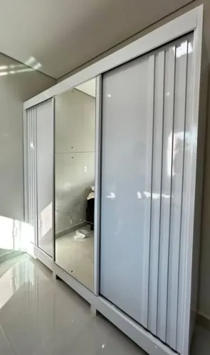 Guarda-Roupa Atenas 100% MDF 3P Casal Ripado R$1649,00-Entrega em 24H Paga na Entrega