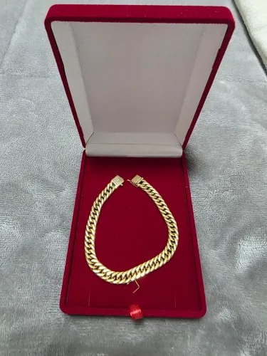 Pulseira Vöcker Grumet Dupla Ouro 18k, 7 mm, 20 cm, 10 g