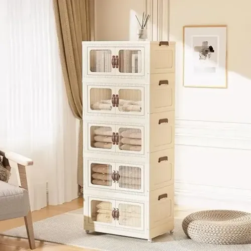 Armário De Plástico Vertical Com 05 Compartimentos Organizador Para Quartos, Cozinhas