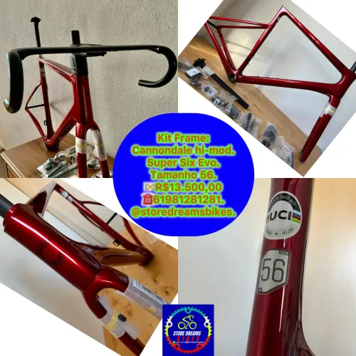 Kit Frame: Cannondale hi-mod. Super Six Evo. Tamanho 56.