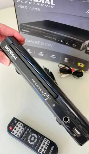 DVD player Mondial com karaokê e USB | na caixa