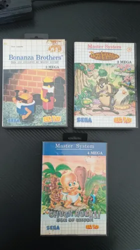 Lote com 3 jogos de Sega Master System 3 (único dono)