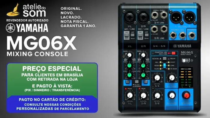 MG06X Yamaha Mesa de Som, original, nova , lacrada, 1 ano garantia