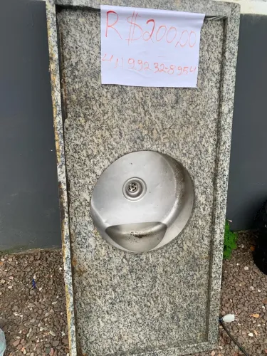 Pia balcão de mármore Cuba Inox padrão 1,2m