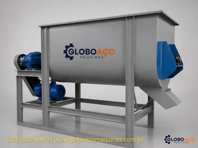 Misturador Horizontal - Ração Animal | Sal Mineral e Proteinados | 500 kg a 2500 kg