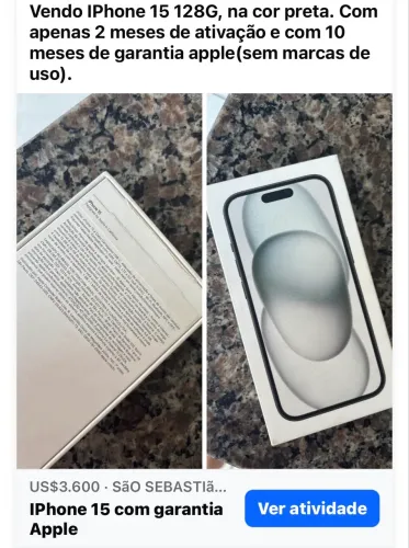iPhone 15 com 9 meses de garantia Apple 