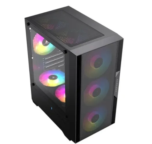 Gabinete Gamer Acegeek Stratus Mesh Sem FAN, Mid-Tower, Lateral de Vidro, Preto. Entrego