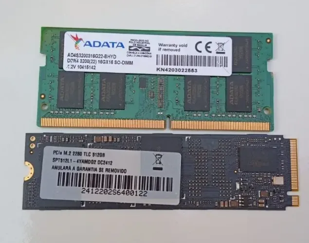 Kit Upgrade: 1x Memórias RAM 16GB DDR4 3200MHz + SSD NVMe 512GB SPT512L1-4YAMDG2