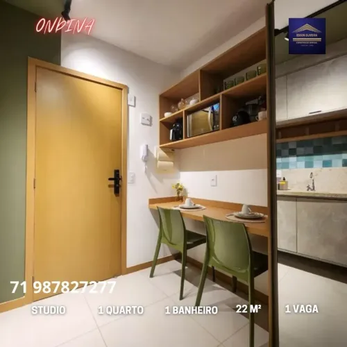 STUDIO - EQUIPADO, ANDAR ALTO, 22 M² - ONDINA