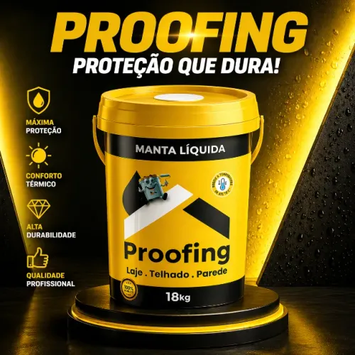 Manta Líquida Acrílica Impermeabilizante Proofing 18kg Branco Laje Telhado Parede Balde