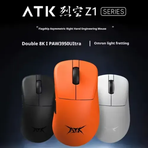 [Novo] Mouse Sem Fio ATK Blazing Sky Z1 Ultra, 8000Hz, PAW3950 Ultra, 42000DPI, 57g, Preto