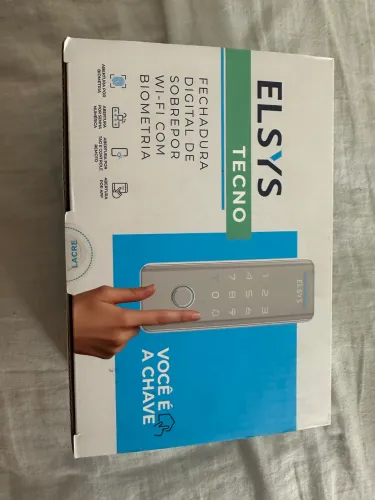 Fechadura Digital Elsys Tecno Prata Wi-fi Senha Tag Biometria Controle Remoto