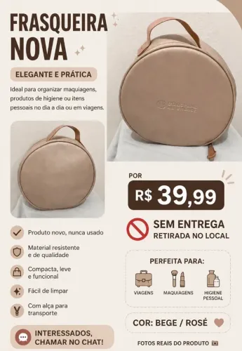 Frasqueira original LOccitane Au Brésil nova cor nude rosé