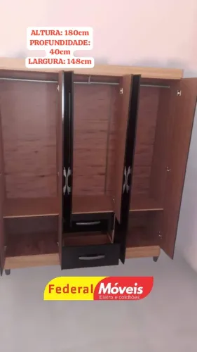 Guarda Roupa c/ Espelho 6 Portas 2 Gavetas - Mega Desconto!