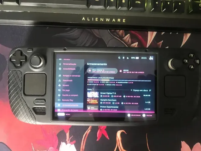 Steam Deck 512GB + Capa protetora + Dock