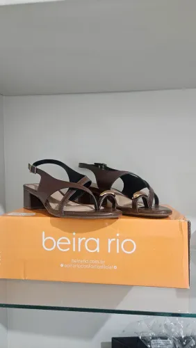 Sandália Beira Rio, n° 35, Conhaque Napa Desig Moderno Anatômica Marrom