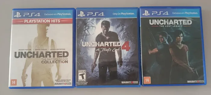 Uncharted combo de 3 jogos para PS4