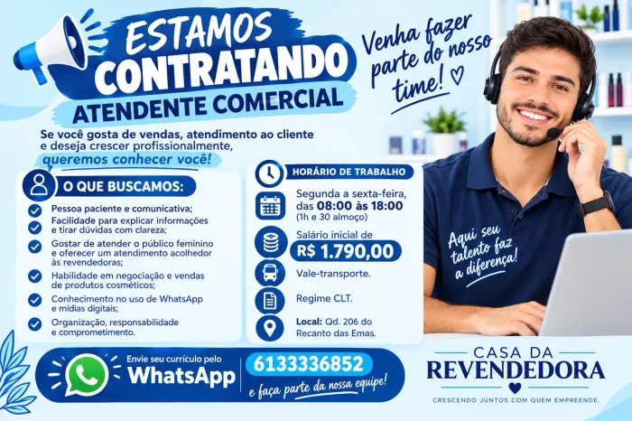 Vaga de Atendente comercial