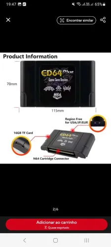 Everdrive ed64 plus para Nintendo 64