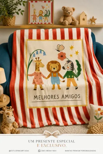 Manta infantil personalizada para crianças cobertinha fofinha