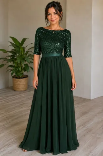 Vestido verde esmeralda