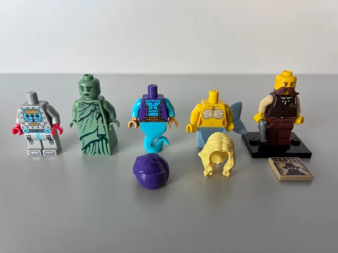 Lote Peças e Minifiguras LEGO Originais Colecionáveis Séries 6, 9 e 13