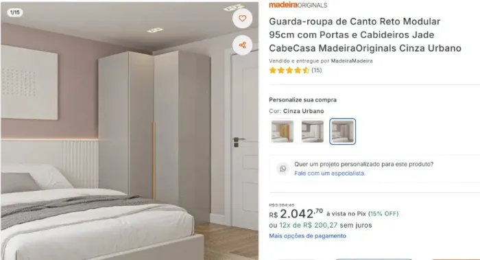 Guarda Roupas de canto