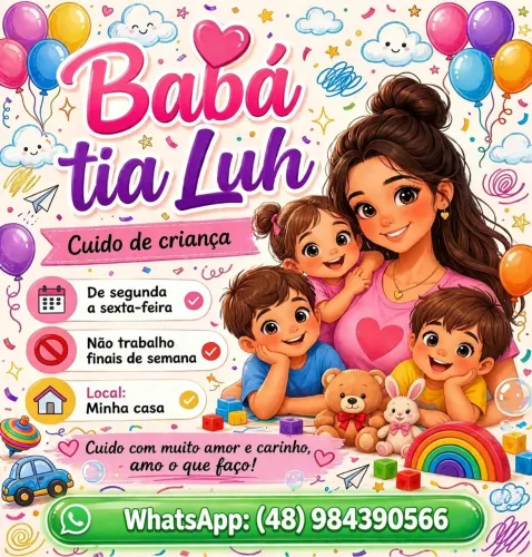 Cuido de criança com muito amor e carinho