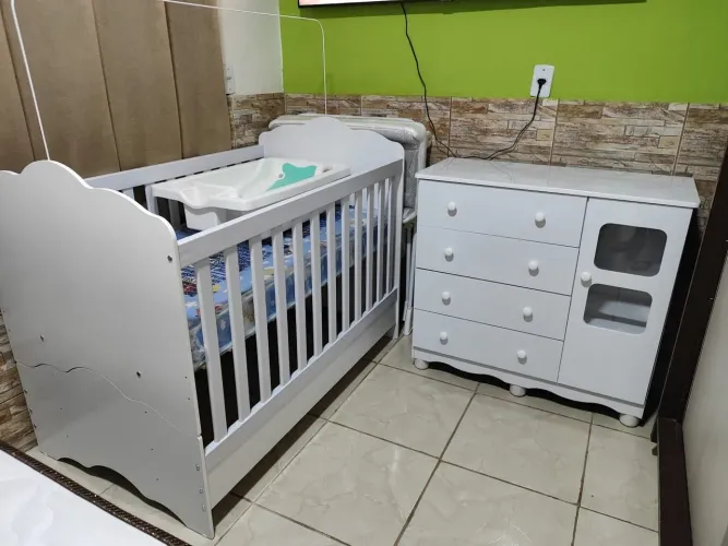 Berço americano 3 em 1 com colchão Ortobom