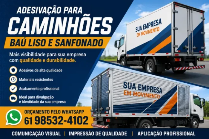Adesivação para Caminhões Baú Liso e Sanfonado